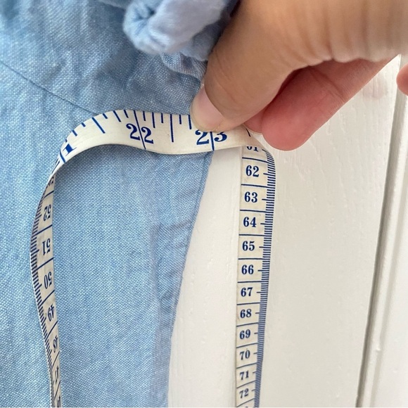 Vintage Diana Marco Light Blue Chambray Dress Size 1X - Picture 9 of 9